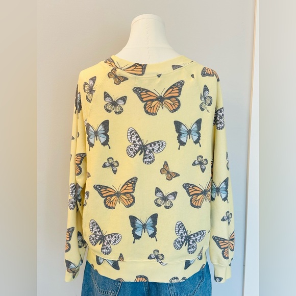 Wildfox Yellow Butterfly Sweatshirt. Women’s Size Small. - Picture 2 of 3